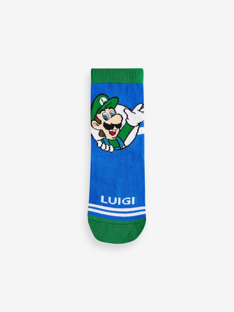 Super Mario License Character 5 Pack Cotton Rich Socks - Image 2 of 8