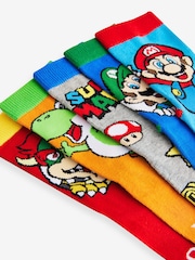Super Mario License Character 5 Pack Cotton Rich Socks - Image 7 of 8