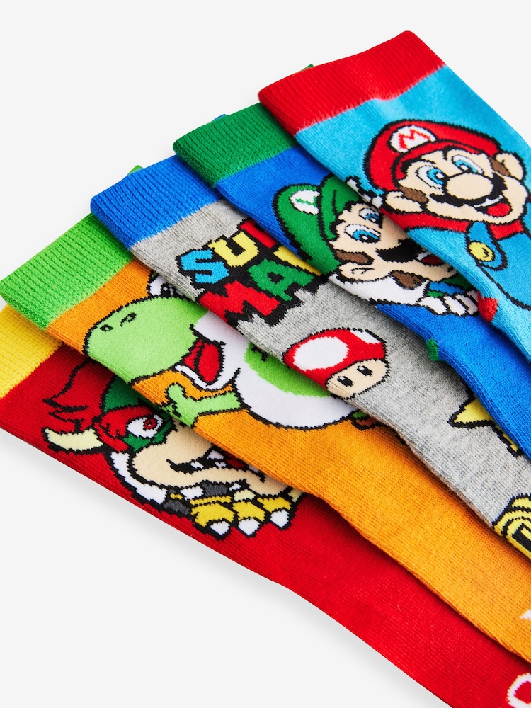 Super Mario - Zestaw 5 par skarpet z wysoką zawartością bawełny i licencją Character - Image 7 of 8