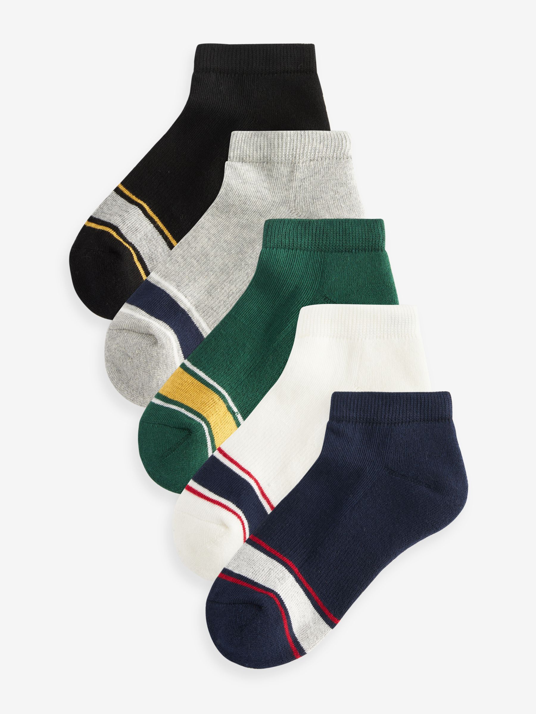 Varsity Stripe Cotton Rich Trainer Socks 5 Pack - Image 1 of 1