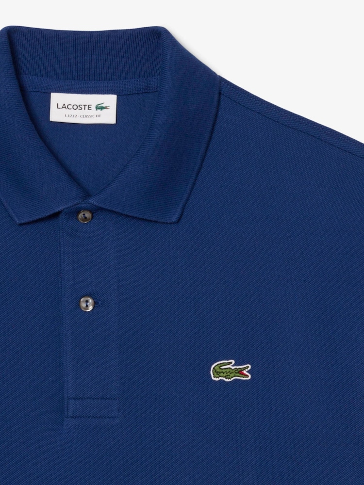 Lacoste Indigo Blue Iconic L.12.12 Classic Fit Short Sleeve Polo Shirt - Image 2 of 4 Lacoste Indigo Blue Iconic L.12.12 Classic Fit Short Sleeve Polo Shirt - Image 2 of 4