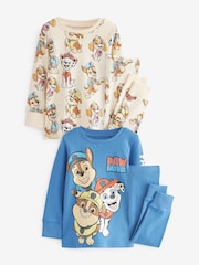 PAW Patrol Blue/Ecru Cream 100% Cotton Snuggle Pyjamas 2 Pack (9mths-9yrs) - Image 1 of 10