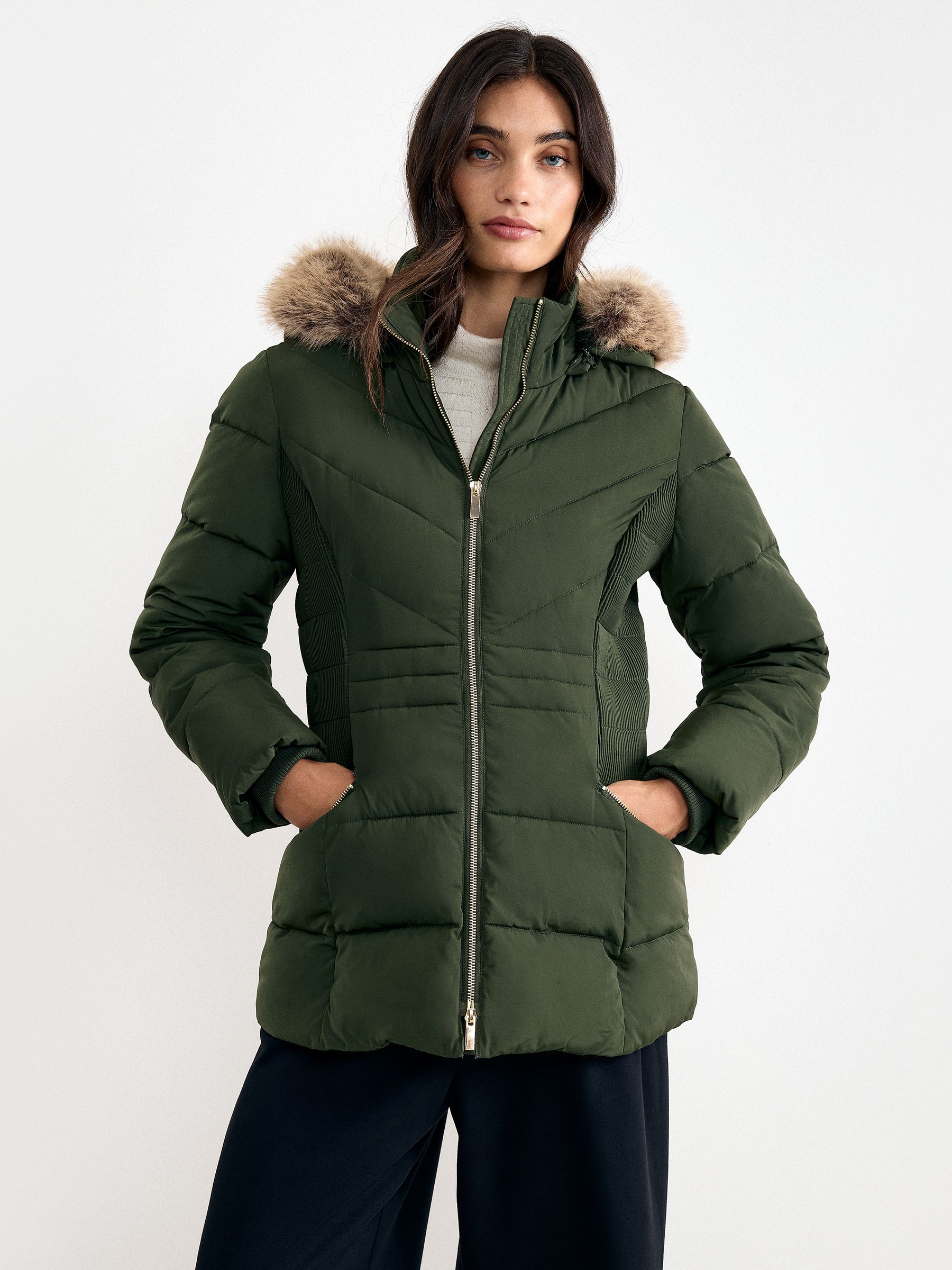 Phase Eight Women's Bottle Green Amber Short Puffer Jacket In | : Size 16 - Image 5