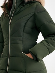 Phase Eight Green Amber Short Puffer Coat - Image 4 of 7