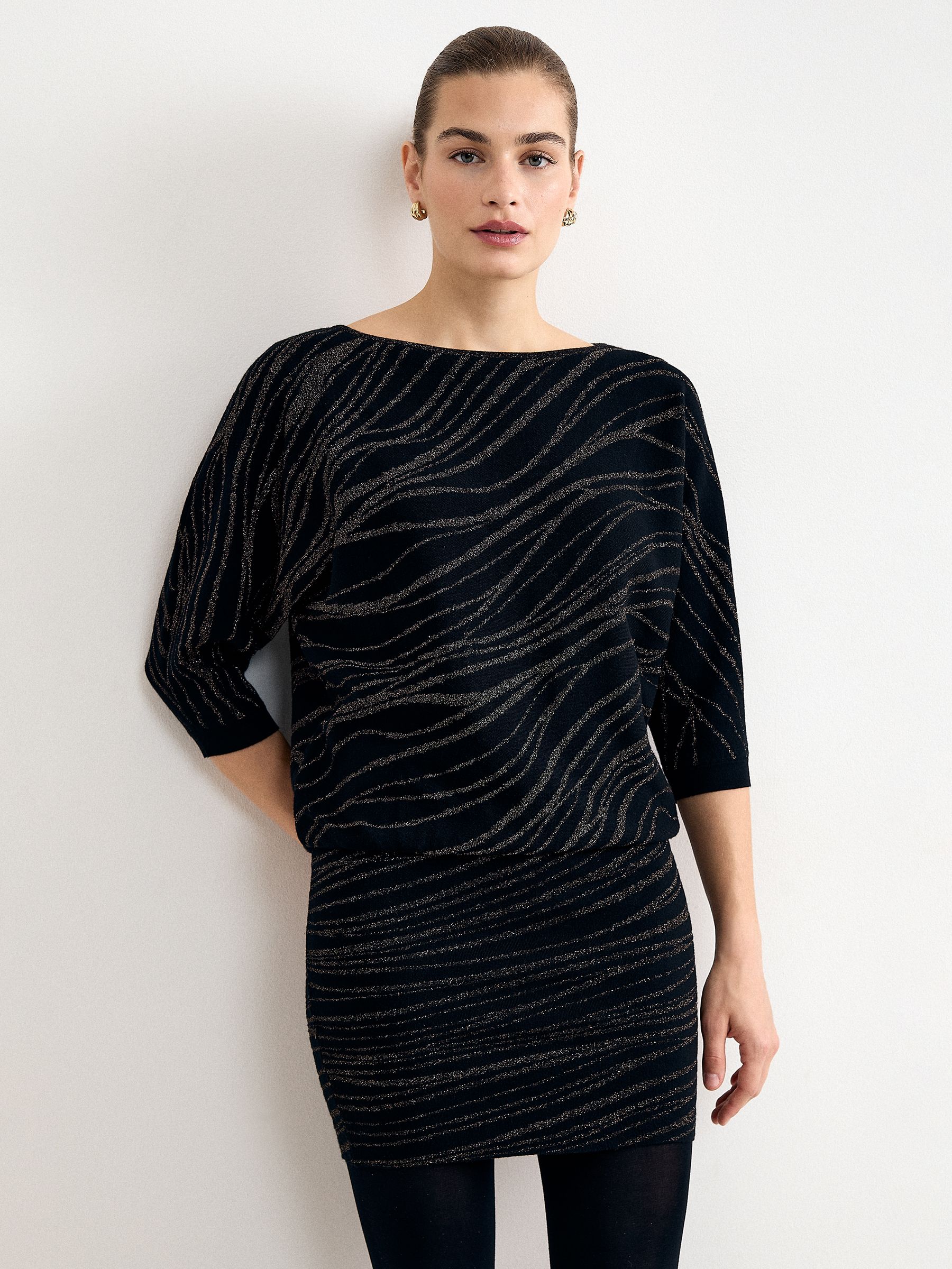 Phase Eight Women's Becca Zebra Dress in True Black | Size: 20 - Image 5