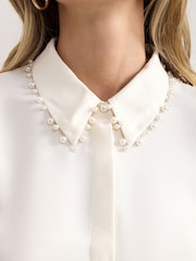 Phase Eight Cream Maisie Pearl Shirt - Image 7 of 7