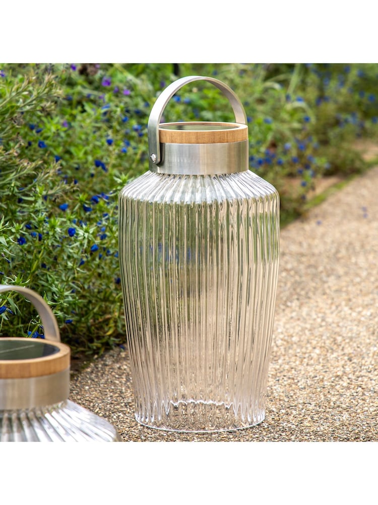 Gallery Clear Garden Large Meigh LED Solar Lantern - Image 1 of 5