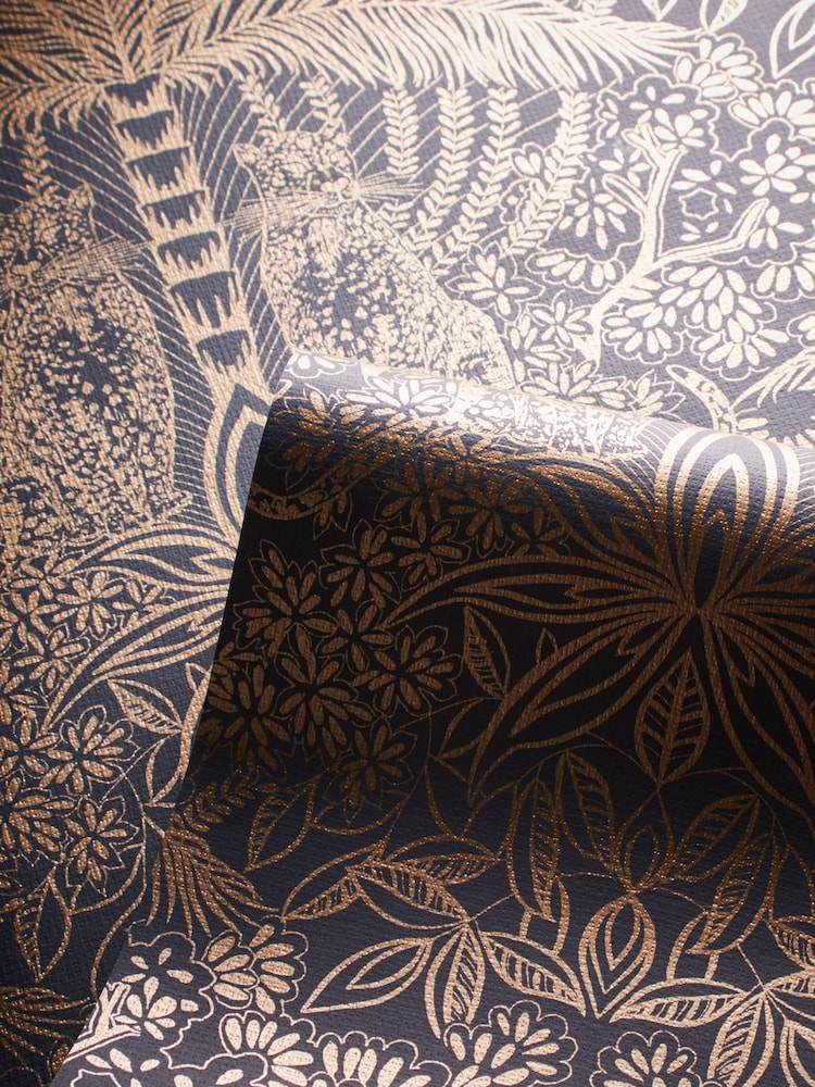 Clarke & Clarke Antique/Noir Leopardo Print Exotica 2 10M Wallpaper - Image 2 of 2