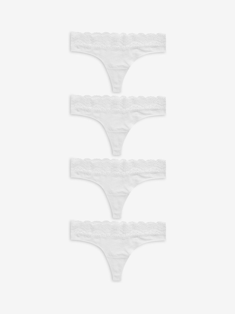 Weiß - Unterhosen aus Spitze, 4er-Pack - Bild 1 von 5 Weiß - Unterhosen aus Spitze, 4er-Pack - Bild 1 von 5