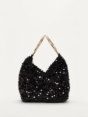 Phase Eight Black Sequin Clutch Bag - Image 4 of 7