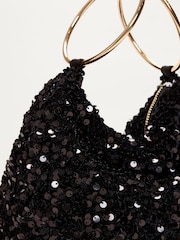 Phase Eight Black Sequin Clutch Bag - Image 6 of 7