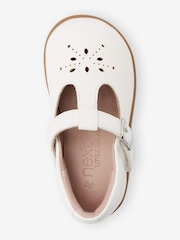 White Leather Wide Fit (G) First Walker T-Bar Touch fastening Shoes - Image 3 of 6