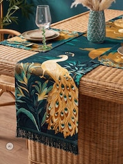 Joe Browns Blue Gilded Peacocks Table Runner - Image 1 of 5