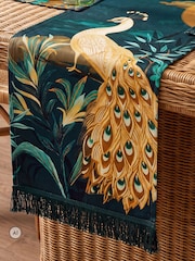 Joe Browns Blue Gilded Peacocks Table Runner - Image 4 of 5