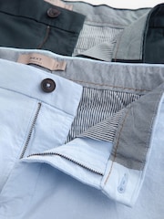 Navy/Light Blue Oxford Straight Fit Stretch Chino Shorts 2 Pack - Image 11 of 13
