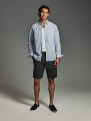 Navy/Light Blue Oxford Straight Fit Stretch Chino Shorts 2 Pack - Image 4 of 13