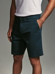 Navy/Light Blue Oxford Straight Fit Stretch Chino Shorts 2 Pack - Image 5 of 13