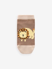 Pastel Safari Animals Cotton Rich Trainer Socks 7 Pack - Image 2 of 8