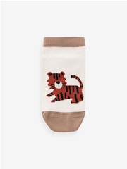 Pastel Safari Animals Cotton Rich Trainer Socks 7 Pack - Image 3 of 8