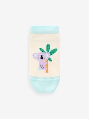 Pastel Safari Animals Cotton Rich Trainer Socks 7 Pack - Image 5 of 8