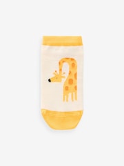 Pastel Safari Animals Cotton Rich Trainer Socks 7 Pack - Image 6 of 8