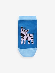 Pastel Safari Animals Cotton Rich Trainer Socks 7 Pack - Image 7 of 8