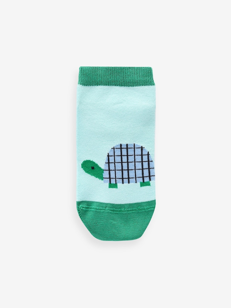 Pastel Safari Animals Cotton Rich Trainer Socks 7 Pack - Image 8 of 8