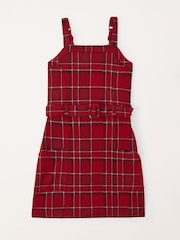 Abercrombie & Fitch Red Checked Belted Knit Dress - Image 2 of 2