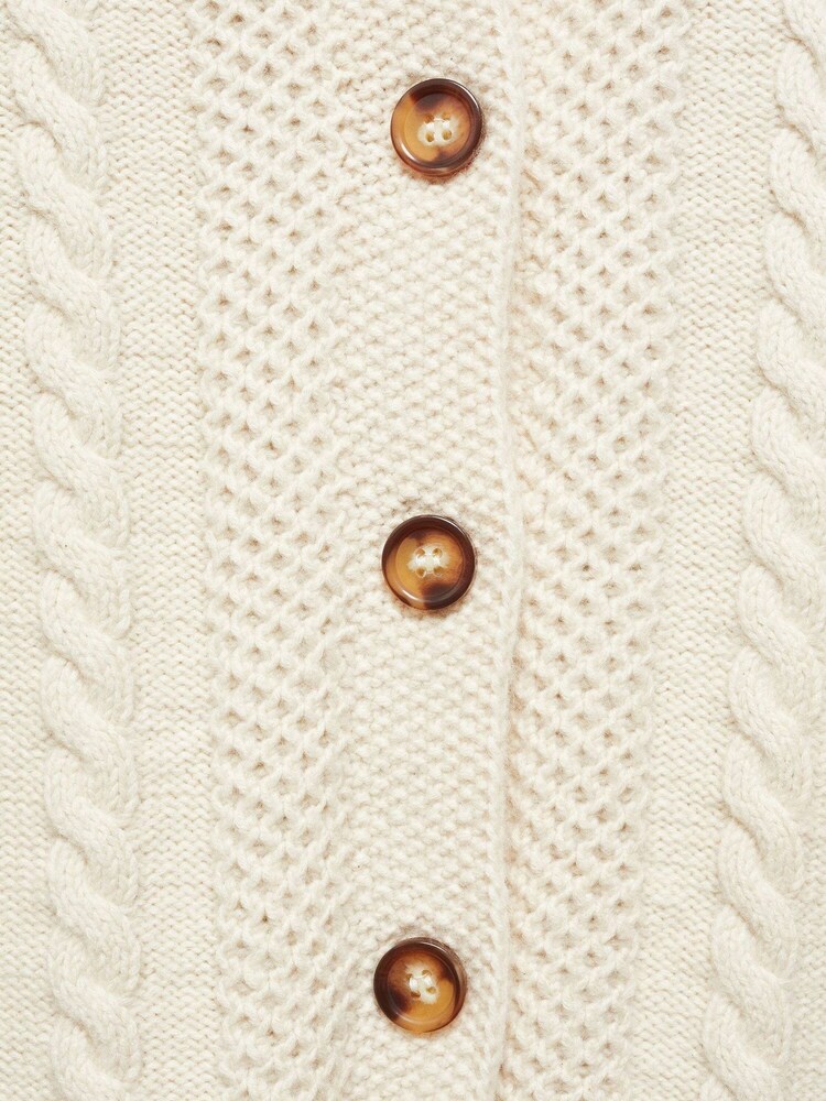 Mango Nude Buttoned Knit Braided Cardigan - Image 6 of 6