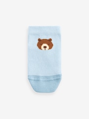 Neutral/Blue Bears Cotton Rich Trainer Socks 7 Pack - Image 2 of 8