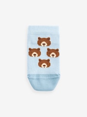 Neutral/Blue Bears Cotton Rich Trainer Socks 7 Pack - Image 4 of 8