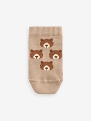 Neutral/Blue Bears Cotton Rich Trainer Socks 7 Pack - Image 5 of 8