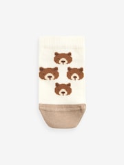 Neutral/Blue Bears Cotton Rich Trainer Socks 7 Pack - Image 6 of 8