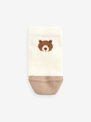 Neutral/Blue Bears Cotton Rich Trainer Socks 7 Pack - Image 8 of 8
