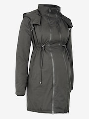 JoJo Maman Bébé Charcoal 2-in-1 Padded Maternity Parka - Image 1 of 1