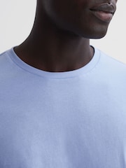 Reiss Cornflower Blue Bless Crew Neck T-Shirt - Image 4 of 6