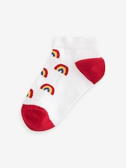 Bright Rainbows/Stripe Cotton Rich Trainers Socks 5 Pack - Image 5 of 6