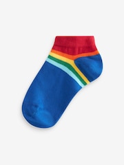 Bright Rainbows/Stripe Cotton Rich Trainers Socks 5 Pack - Image 6 of 6