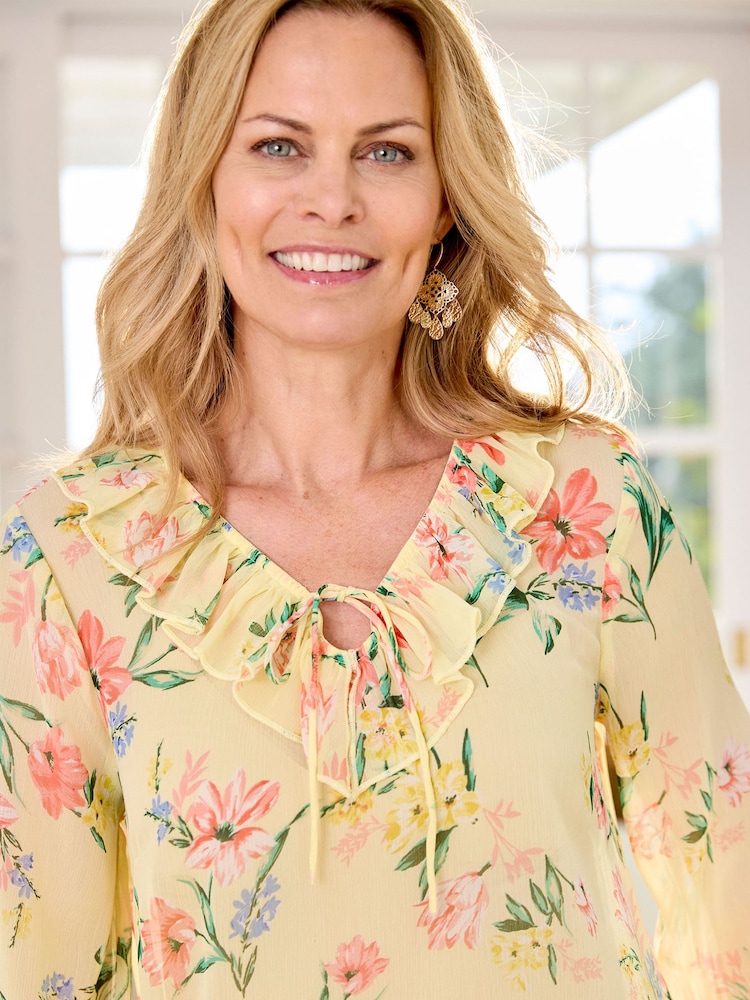 Cotton Traders Yellow Ruffle Blouse - Image 4 of 4 Cotton Traders Yellow Ruffle Blouse - Image 4 of 4