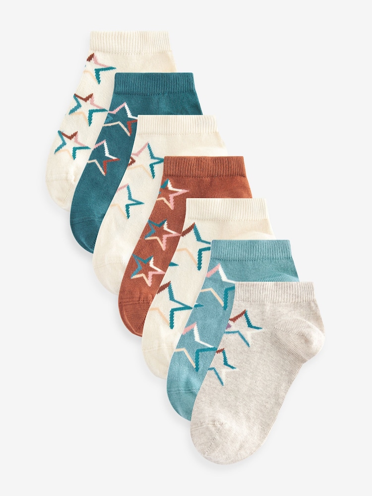 Tonal Stars Cotton Rich Trainer Socks 7 Pack - Image 1 of 1