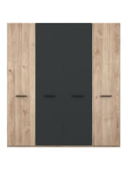 Wiemann Oak Jenson Wood and Matt Semi Fitted 4 Door Wardrobe - Image 2 of 2