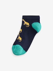 Bright Dinosaurs Cotton Rich Trainer Socks 7 Pack - Image 3 of 8