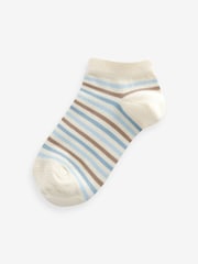 Nevtralna/modra s črtami - Nogavice Cotton Rich Trainers 7 Pack - Slika 6 iz 8