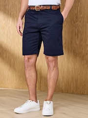 Cotton Traders Blue Signature Stretch Chino Shorts - Image 1 of 4