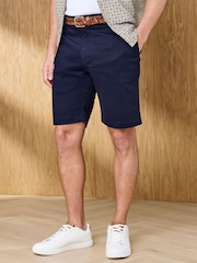Cotton Traders Blue Signature Stretch Chino Shorts - Image 3 of 4