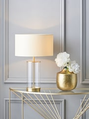 Pacific Champagne Gold Westwood Clear Glass Metal Table Lamp - Image 1 of 7