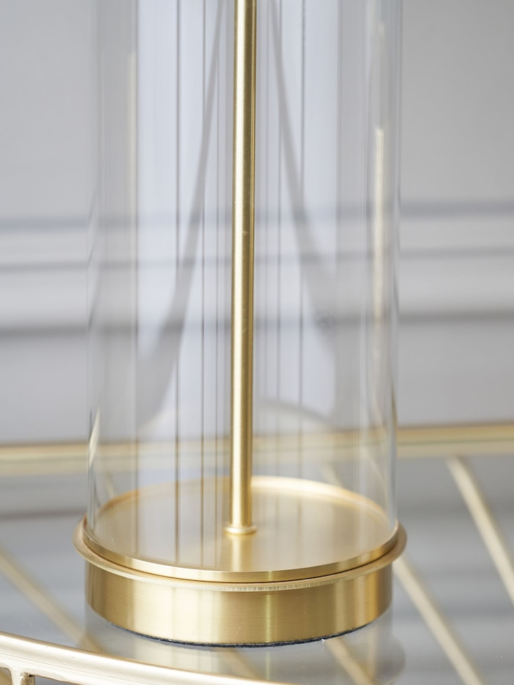 Pacific Champagne Gold Westwood Clear Glass Metal Table Lamp - Image 2 of 7