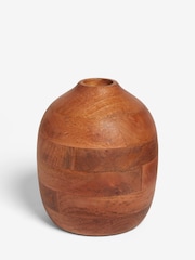 Brown Mango Wood Tonal Vase - Image 3 of 3