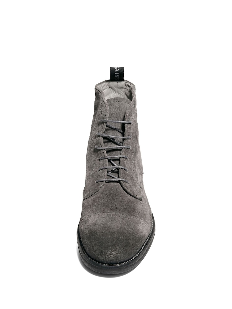 AllSaints Grey Harland Lace-Up Suede Boots - Image 3 of 6