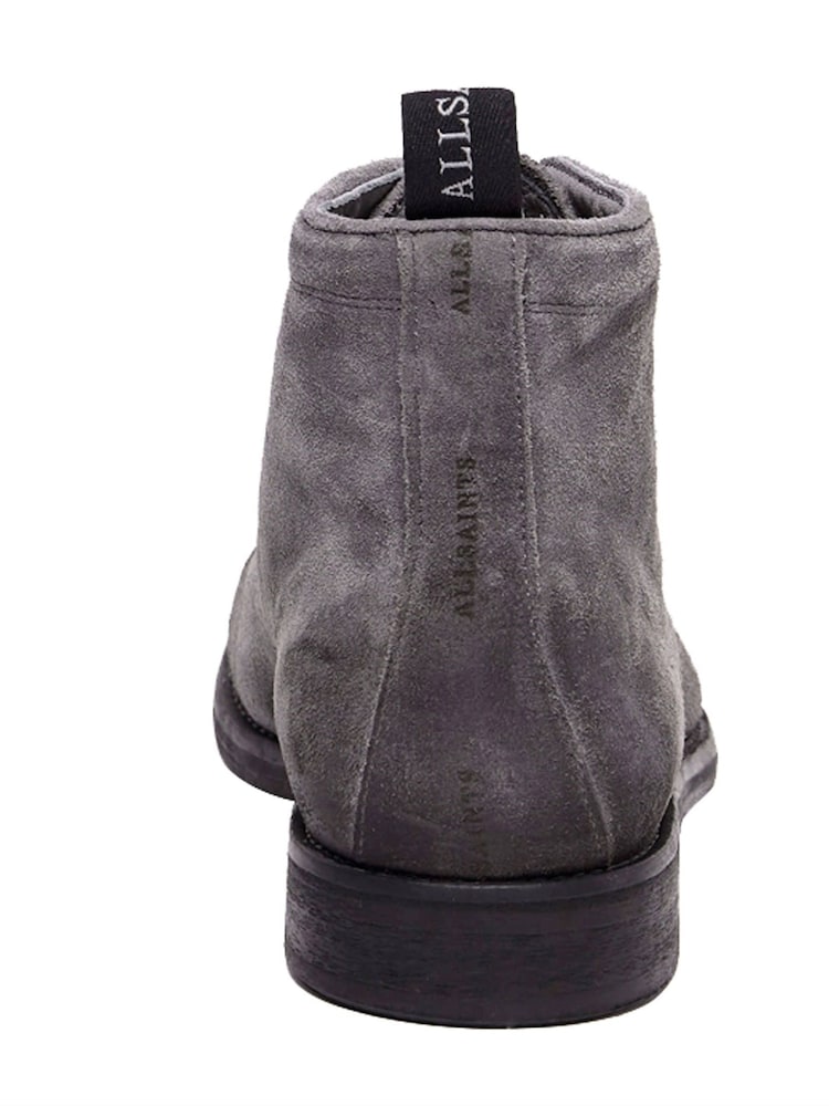 AllSaints Grey Harland Lace-Up Suede Boots - Image 4 of 6